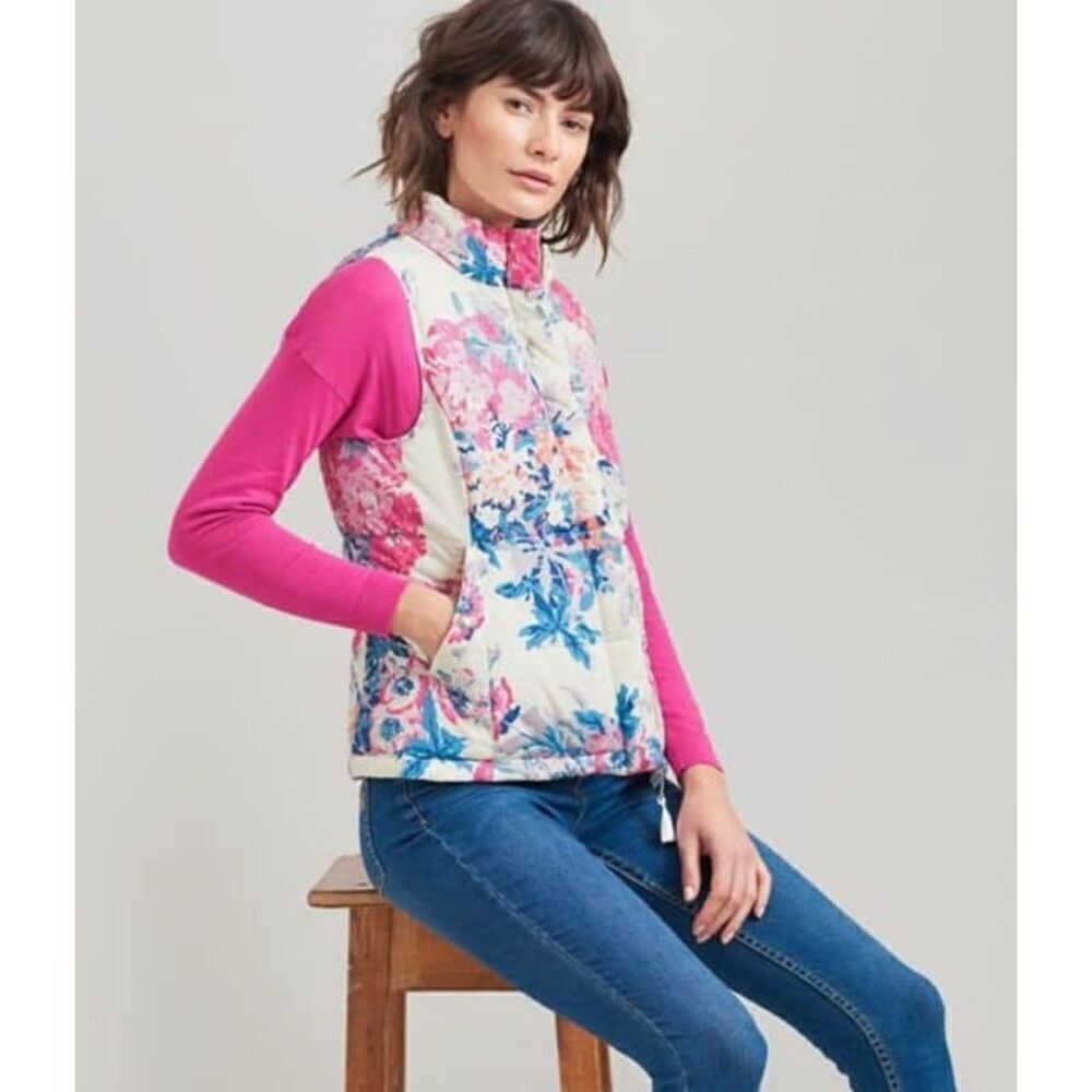 Joulet Reversible Floral/Cream Puffer Vest
